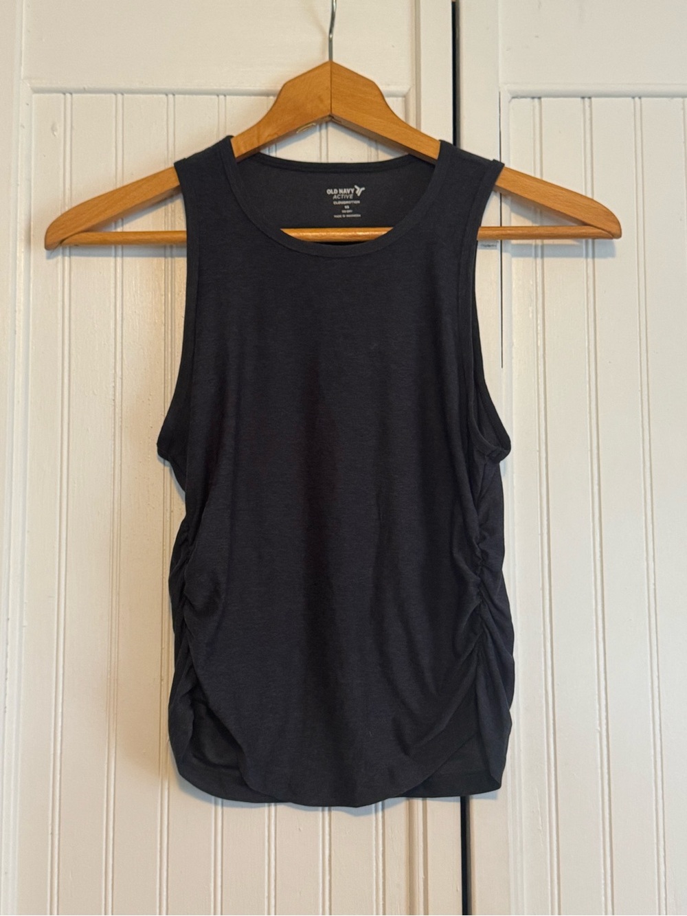 Old Navy Charcoal Gray Ruched Side Muscle Tank